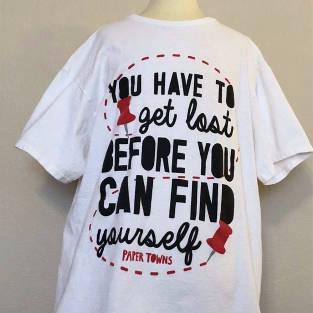 Paper Towns John Green - White T-shirt ((Large))